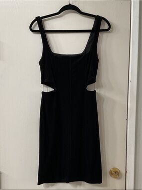 AFRM Black Cutout Velvet Mini Dress
